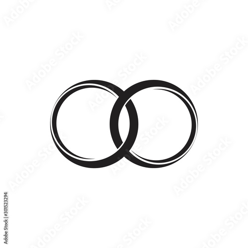 linked 3d circle ring symbol logo vector photo