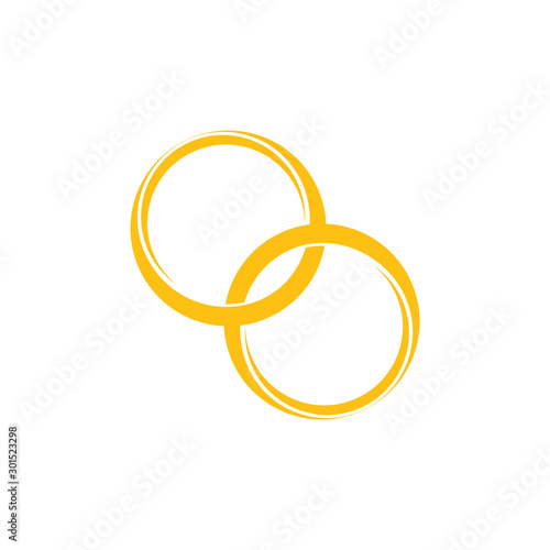linked 3d circle ring symbol logo vector