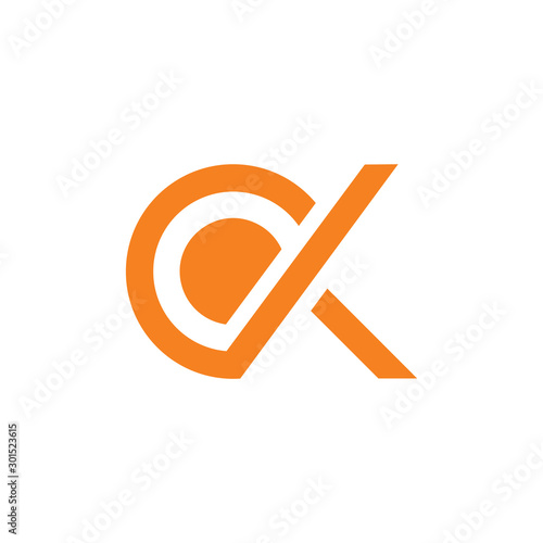 letters ck circle geometric line logo vector