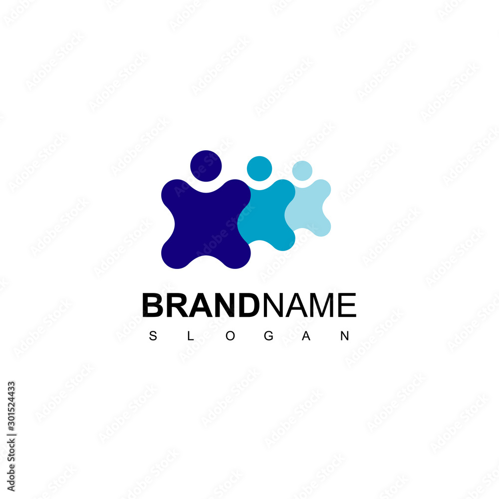Flat People Logo Vector In Isolated White Background Flat People Logo Vector In Isolated White Background