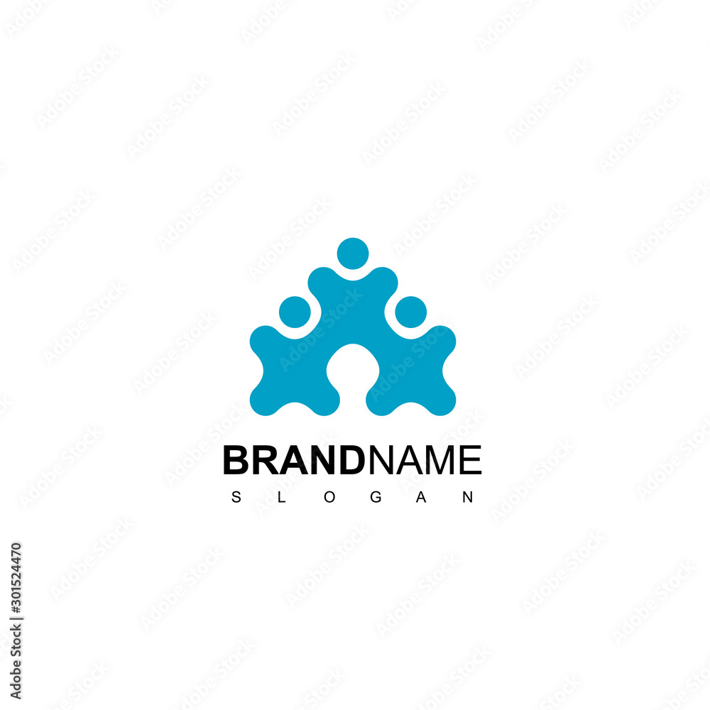 Flat People Logo Vector In Isolated White Background Flat People Logo Vector In Isolated White Background