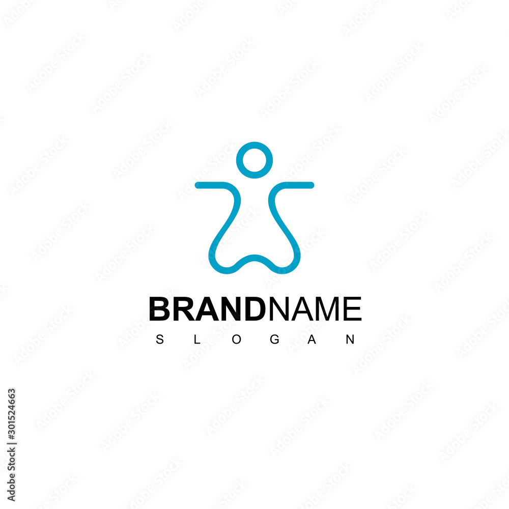 Flat People Logo Vector In Isolated White Background Flat People Logo Vector In Isolated White Background