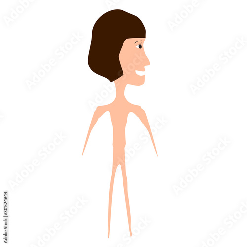 Anorexia. Slim physique with anorexia. Infographics. Vector illustration on isolated background.