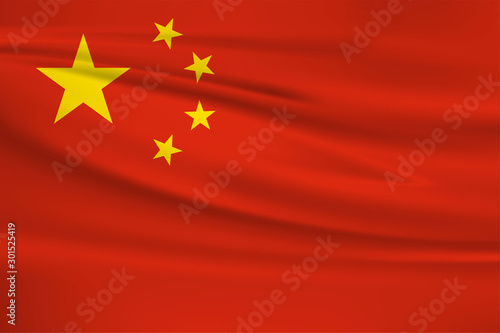 Illustration of a waving flag of the China