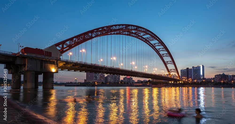 4k,Timelapses of wuhan city and yangtze river, china.Panoramic skyline and buildings beside yangtze river. 4k,Timelapses of wuhan city and yangtze river, china.Panoramic skyline and buildings beside yangtze river.