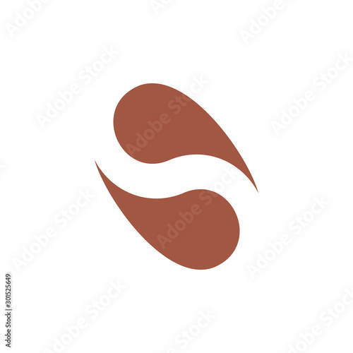 water coffee letter s logo vector
