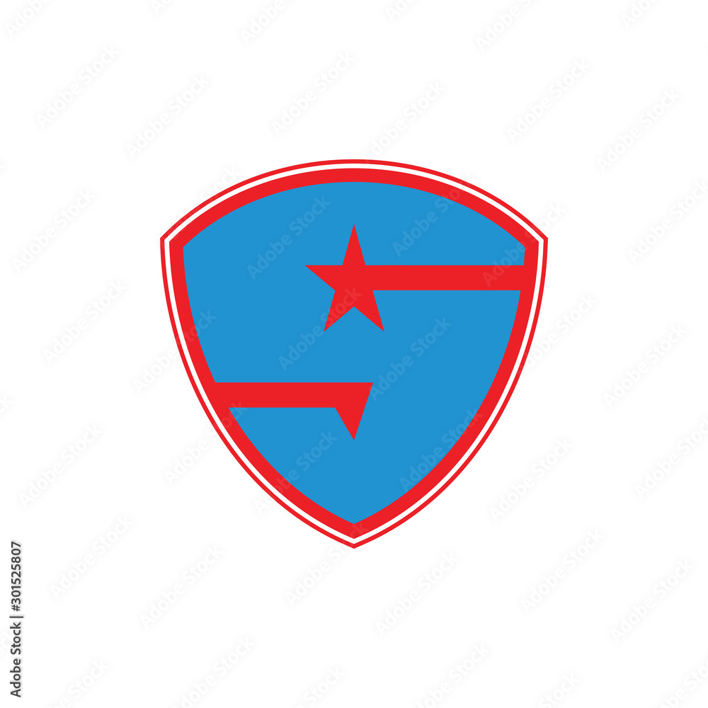 letter s star shield emblem geometric logo vector