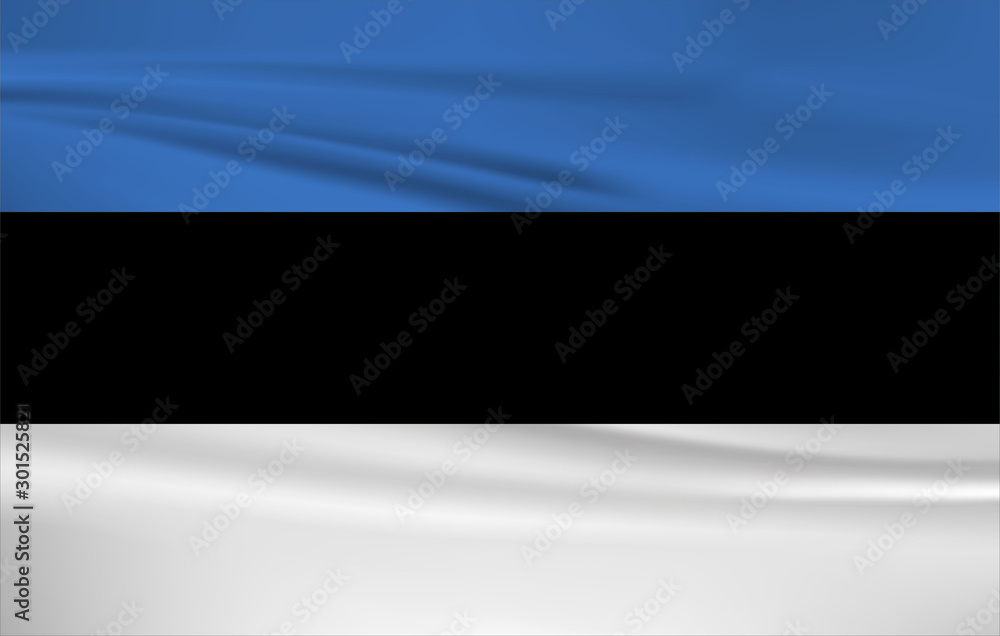 Fototapeta premium Illustration of a waving flag of the Estonia