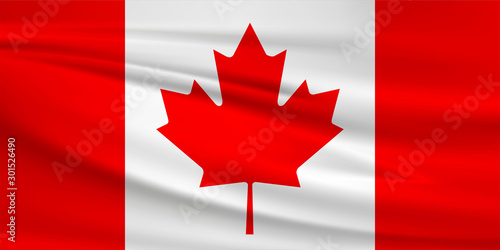 Illustration of a waving flag of the Canada