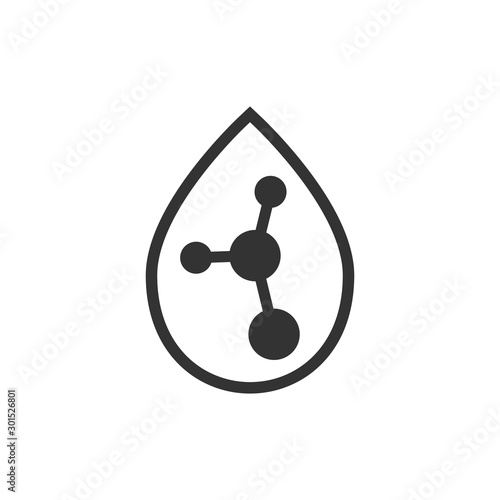 Acid molecule icon in flat style. Dna vector illustration on white isolated background. Amino model business concept.