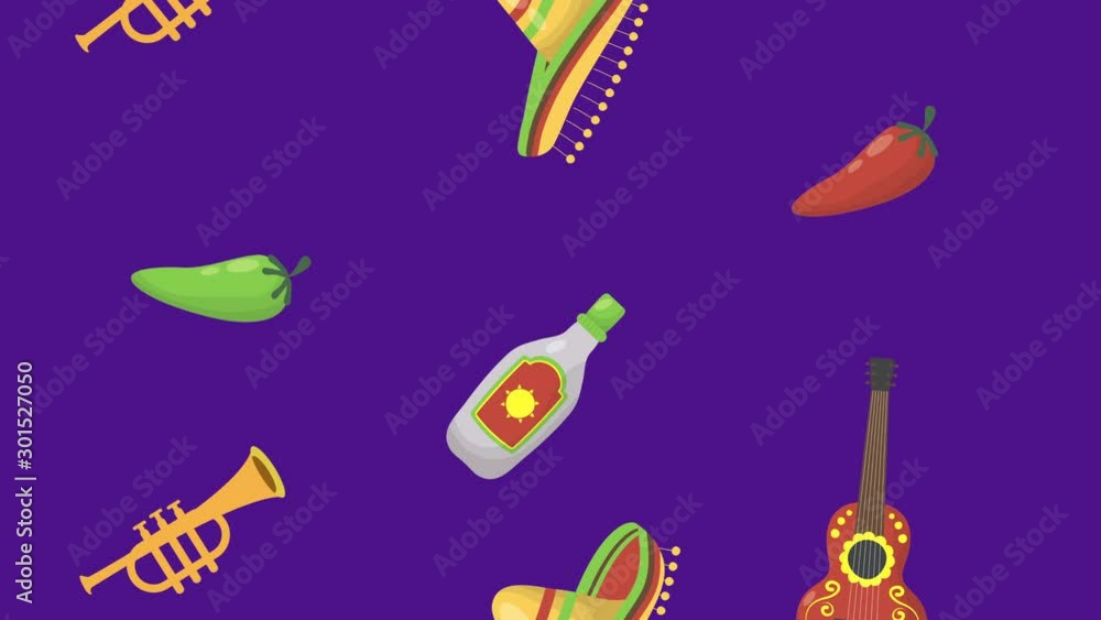 viva mexico animation with mexican culture items viva mexico animation with mexican culture items