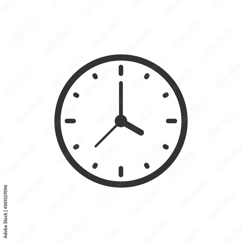 Clock icon in flat style. Watch vector illustration on white isolated background. Timer business concept. Clock icon in flat style. Watch vector illustration on white isolated background. Timer business concept.