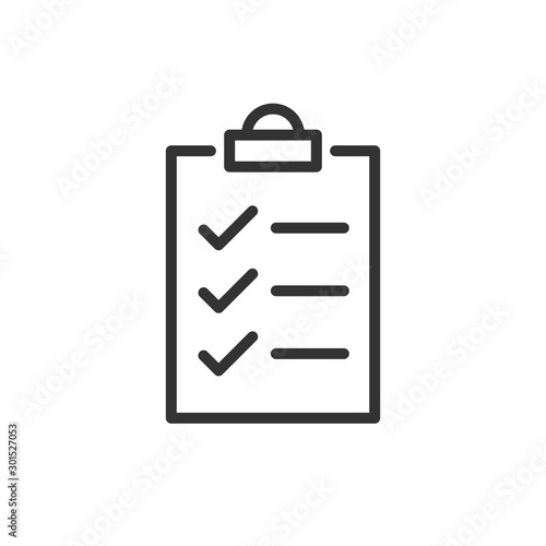 To do list icon in flat style. Document checklist vector illustration on white isolated background. Notepad check mark business concept.
