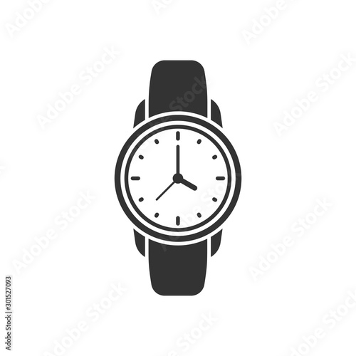 Wrist watch icon in flat style. Hand clock vector illustration on white isolated background. Time bracelet business concept.