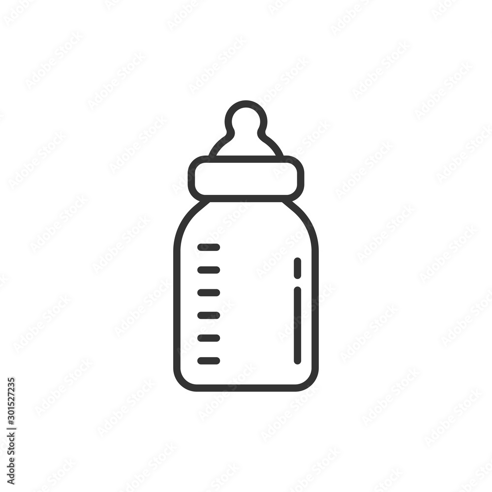 Baby bottle icon in flat style. Milk container vector illustration on white isolated background. Drink glass business concept. Baby bottle icon in flat style. Milk container vector illustration on white isolated background. Drink glass business concept.