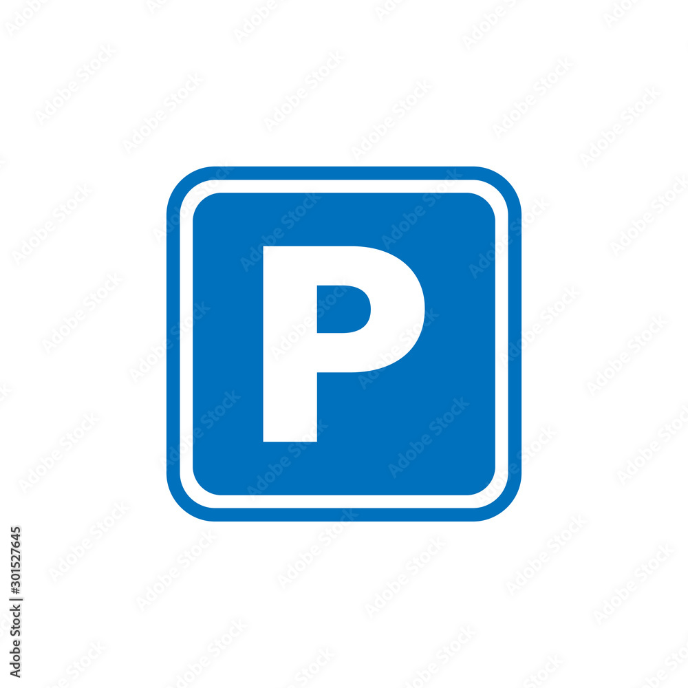 Car parking icon in flat style. Auto stand vector illustration on white isolated background. Roadsign business concept. Car parking icon in flat style. Auto stand vector illustration on white isolated background. Roadsign business concept.