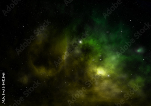 Being shone nebula. 3D rendering