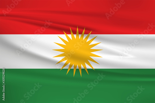 Foto Illustration of a waving flag of the Kurdistan
