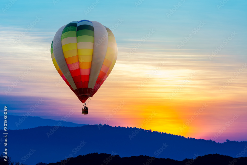 Colorful balloon in the beautiful evening sky