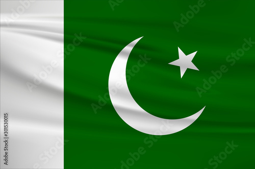Illustration of a waving flag of the Pakistan