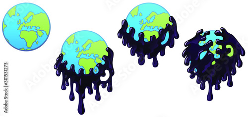Pollution World Swallow Cartoon Color