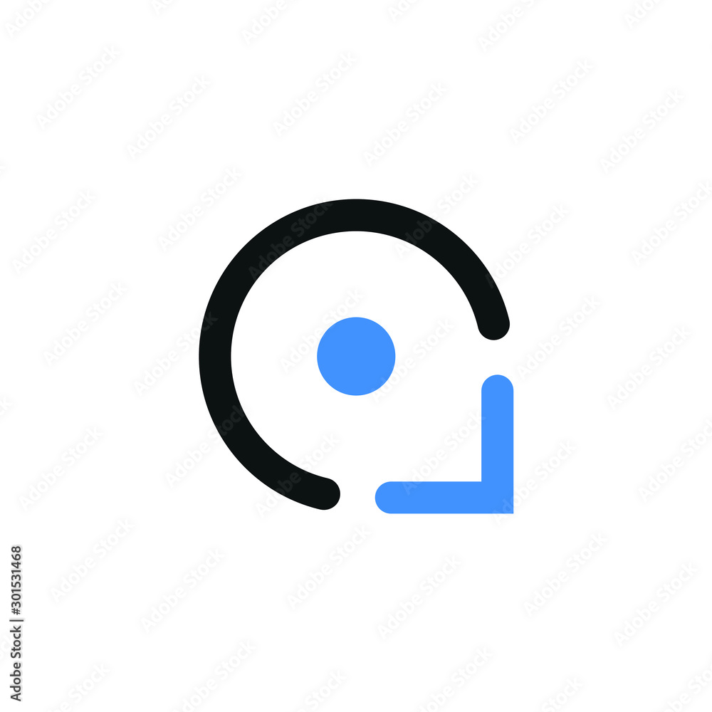 Creative media logo. letter c icon illustration. black and blue - vector Creative media logo. letter c icon illustration. black and blue - vector