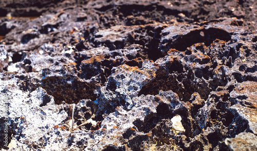 lava rock along the coastline