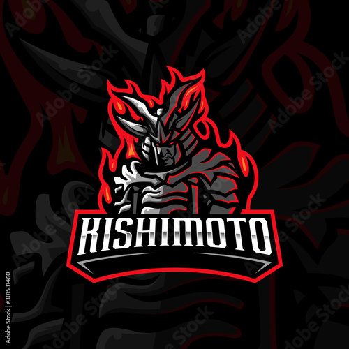 Gamer mascot logo design vector. Gamer illustration for sport team. Badge ninja esport logo