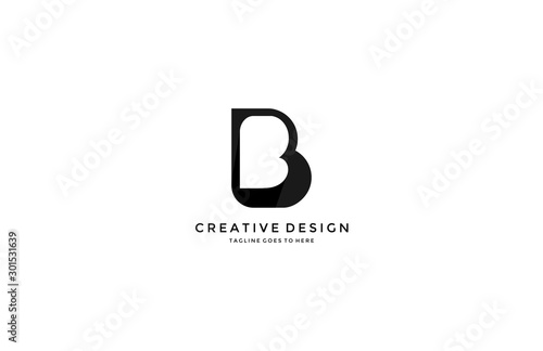 B Inside Isolated B Letter Logo Design