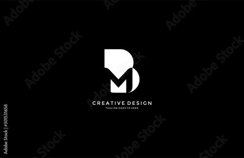M Inside Isolated B Letter Logo Design