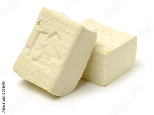 tofu on white background