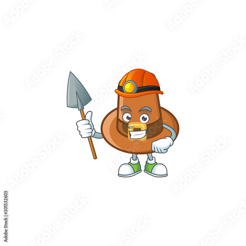 Object brown pilgrim hat with character miner
