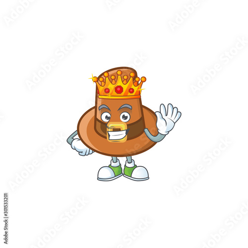 Brown pilgrim hat cartoon with mascot king