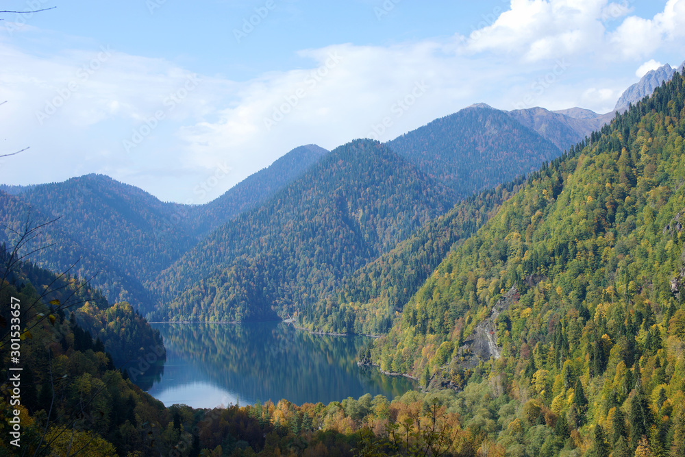 Lake Ritsa. Abkhazia. Fall 2019.