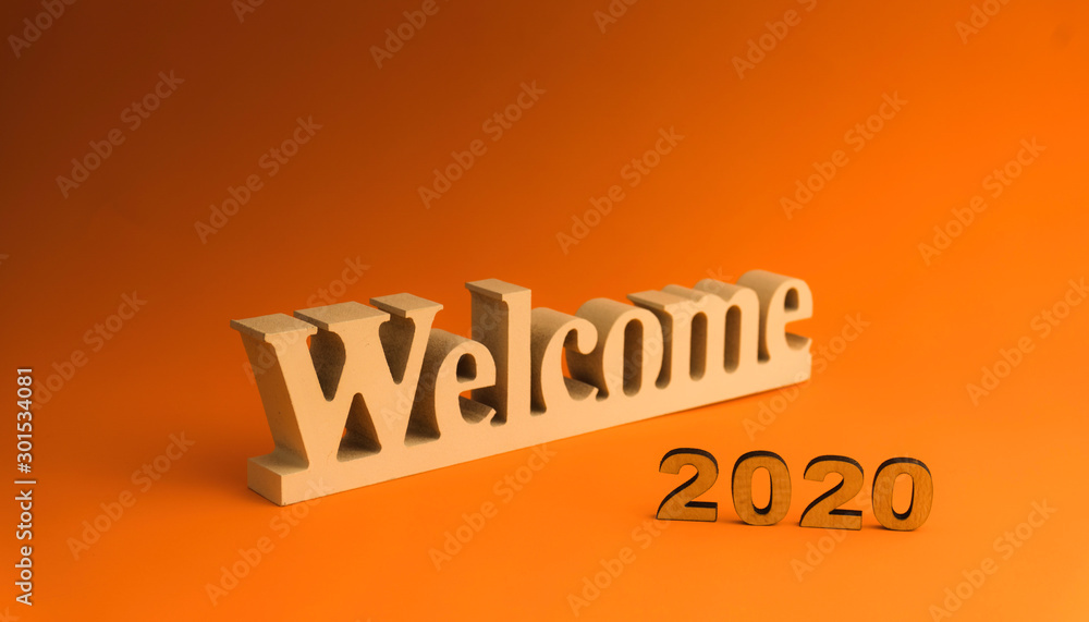 Happy New Year 2020. Symbol from number 2020 on brown background. Happy New Year 2020. Symbol from number 2020 on brown background.