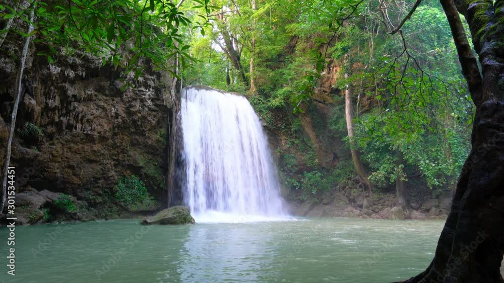 4K : Waterfall in Deep Forest at Huai Mae Khamin Waterfall in Nationnal Park Kanchanaburi Thailand 4K : Waterfall in Deep Forest at Huai Mae Khamin Waterfall in Nationnal Park Kanchanaburi Thailand