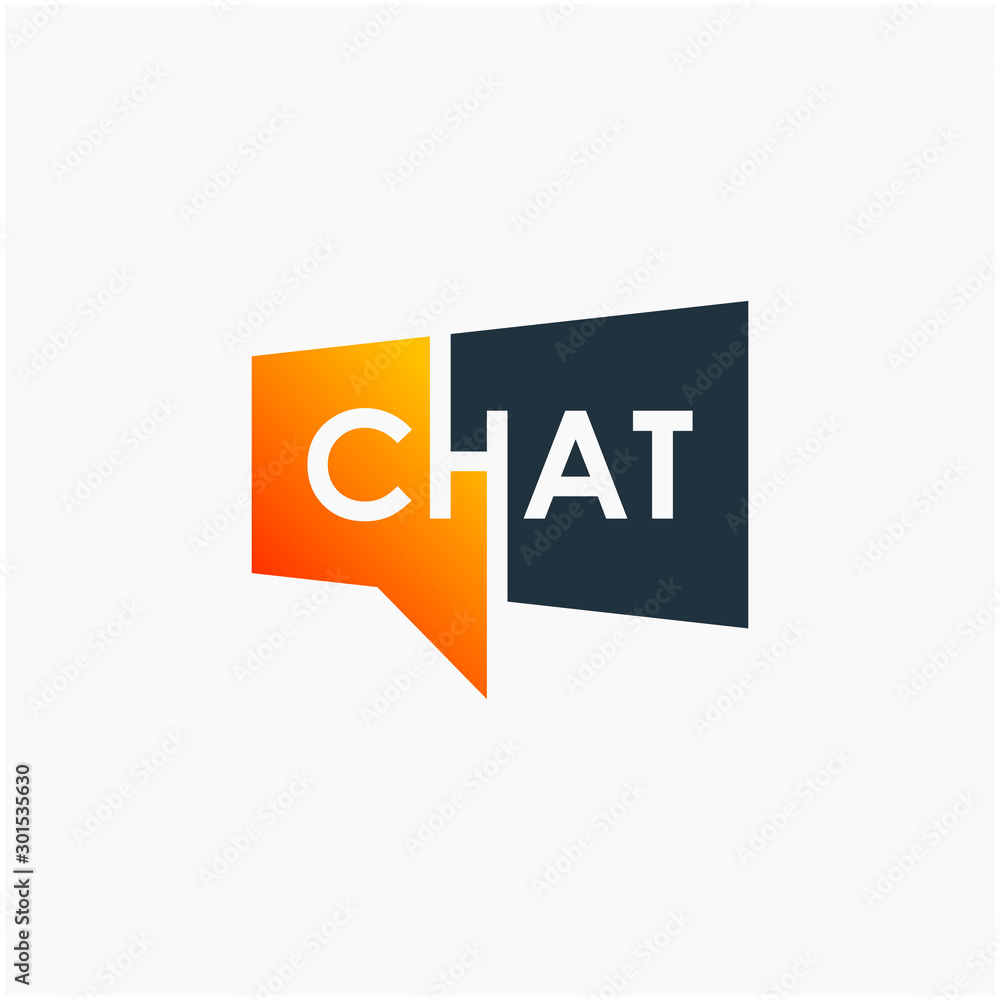 chat lettering with bubble concept logo design. talk, speak, logo template. Chat vector logotype design template. -vector chat lettering with bubble concept logo design. talk, speak, logo template. Chat vector logotype design template. -vector