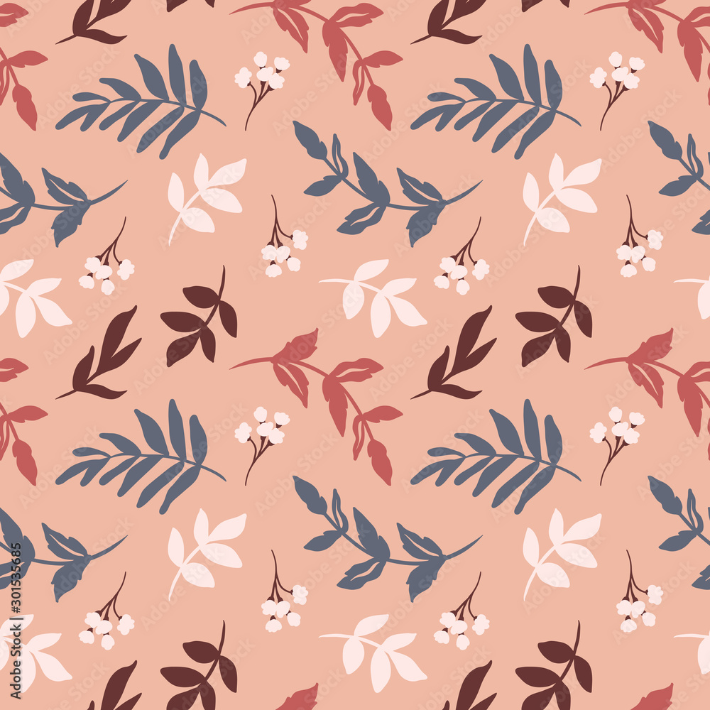 Vector Floral seamless pattern. Flowers and leaves. Vector Floral seamless pattern. Flowers and leaves.