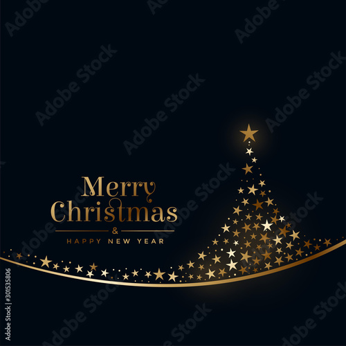 merry christmas creative tree made with stars