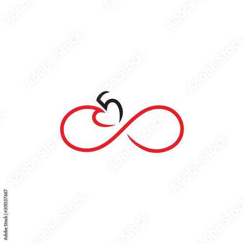 infinite heart five logo vector