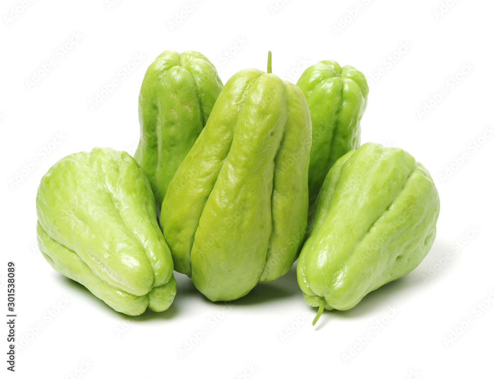 Chayote on a white background Chayote on a white background