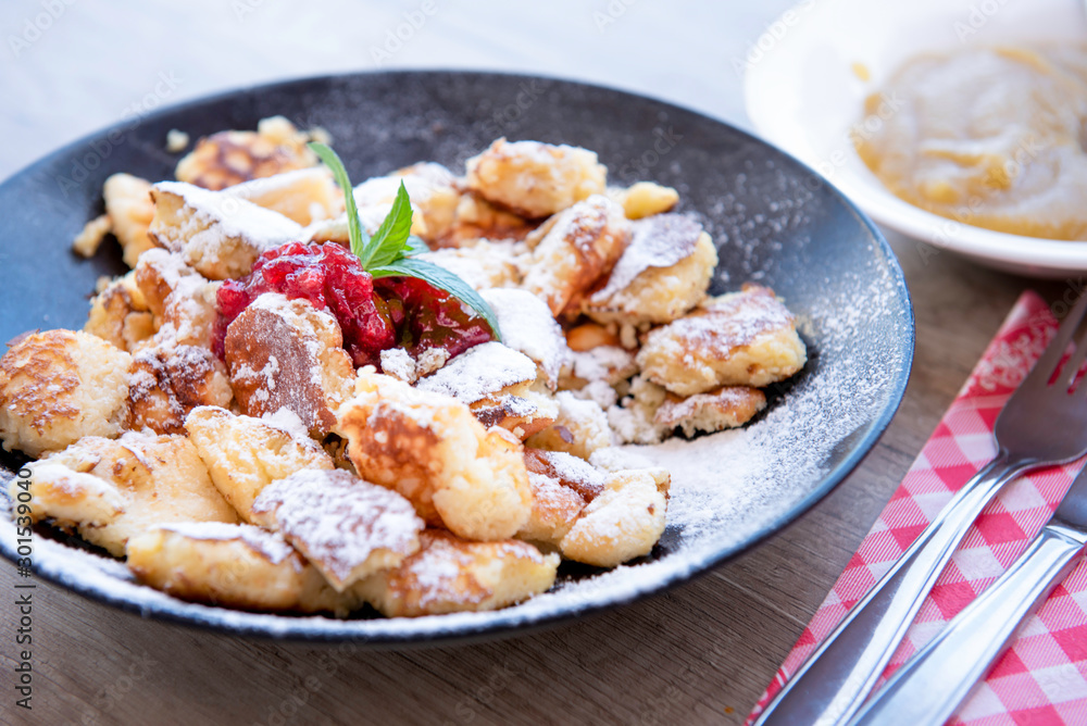 kaiserschmarrn with apple sauce and cranberries jam kaiserschmarrn with apple sauce and cranberries jam