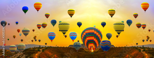 hot air balloons Summer Sunset Landscape ballooning