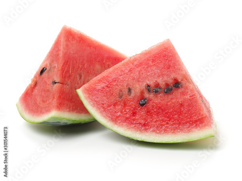 Slice of watermelon on white background 