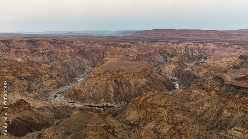 View of Fish River Canyon early morning and at dusk, Namibia