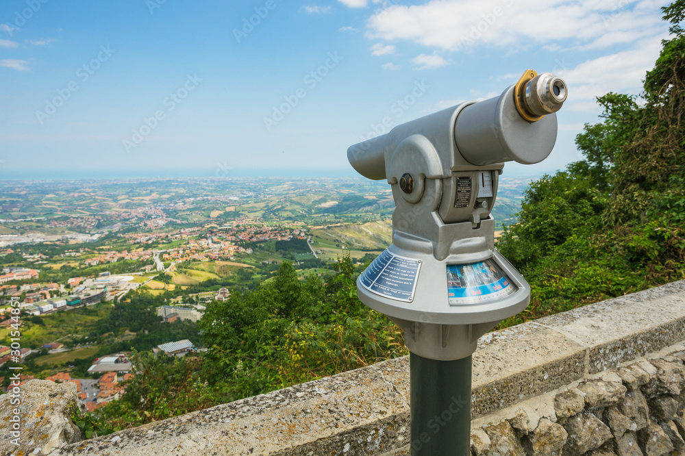 Rimini view from San Marino fortress, Italy