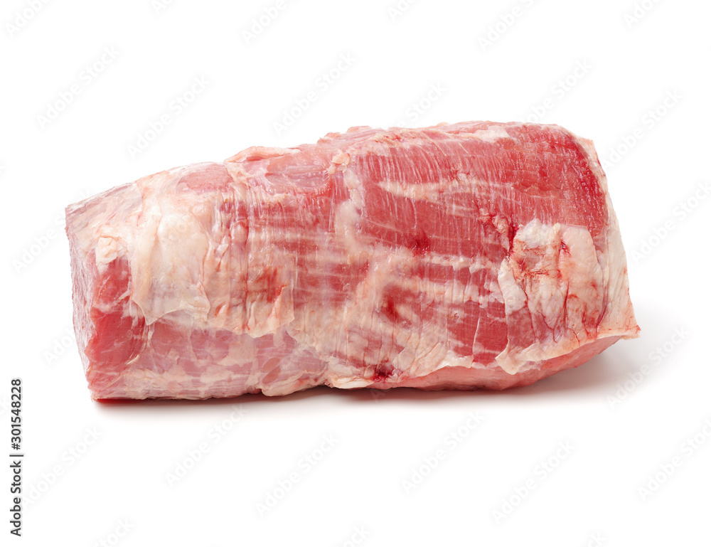 huge red meat chunk isolated over white background 