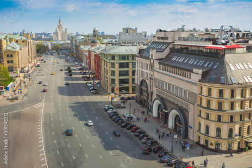 Above view from observation deck in Central Children's World on historical center of Moscow photo