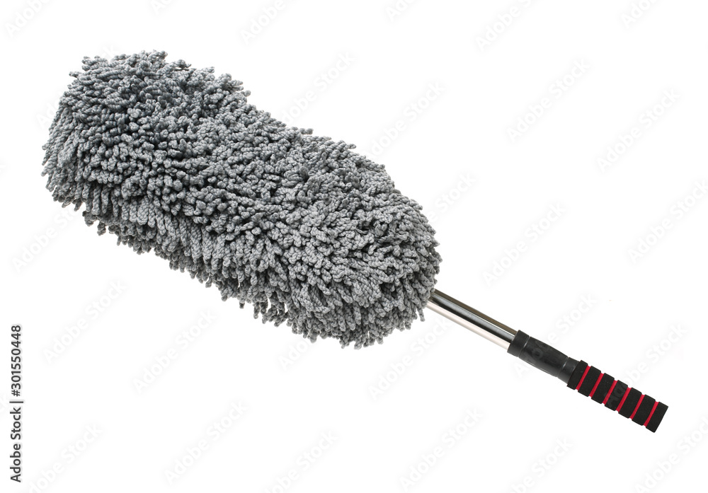 Microfiber hand duster isolated on white background Microfiber hand duster isolated on white background
