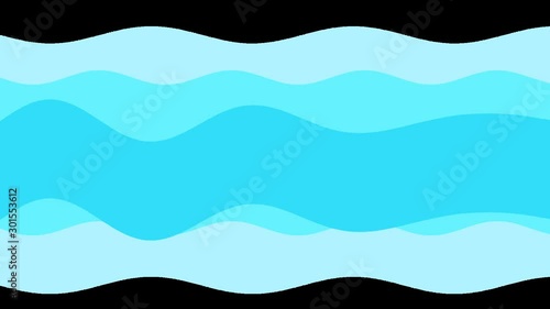 cartoon blue wave animation, water,ocean loop with transparent background,PNG Alpha Channels